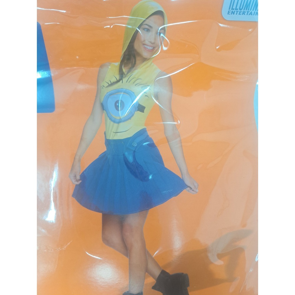 Rubies Despicable Me Female Minion Face Hooded Dress Adult Costume Size Large - Picture 2 of 6